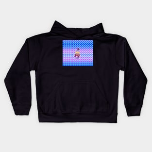 Cupcake Pile Holographic Checkered Pattern Kids Hoodie